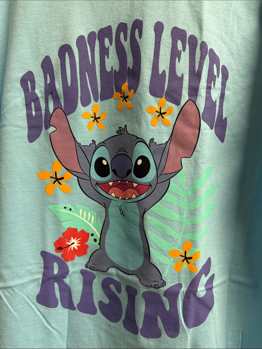 Stitch 'Badness Level Rising' Light Blue Tee - Picture 2 of 4